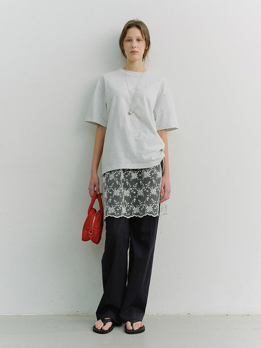 [dunst] UNISEX LOOSE T-SHIRT LIGHT MELANGE GREY_UDTS6A112G1