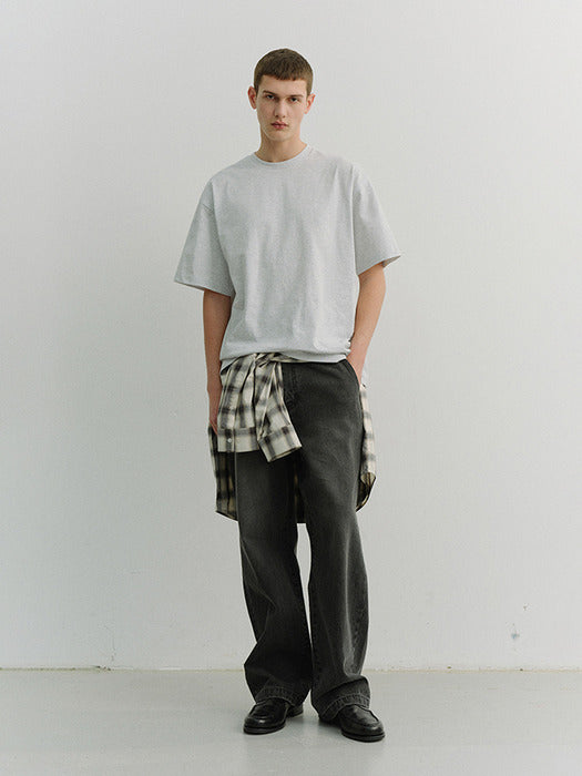 [dunst] UNISEX LOOSE T-SHIRT LIGHT MELANGE GREY_UDTS6A112G1