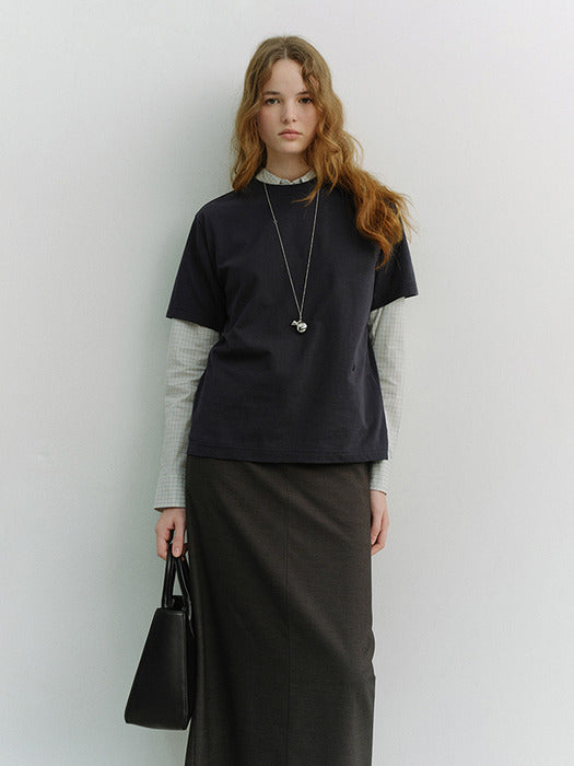 [dunst] UNISEX LOOSE T-SHIRT NAVY_UDTS6A112N2