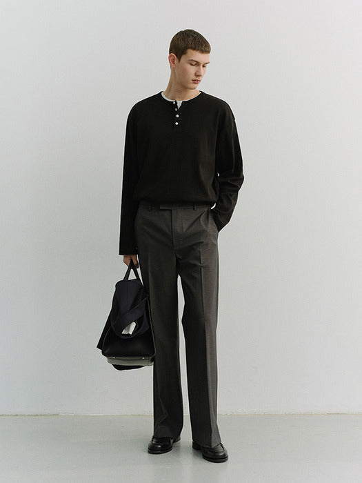Dunst Unisex Henley-Neck T-Shirt Black