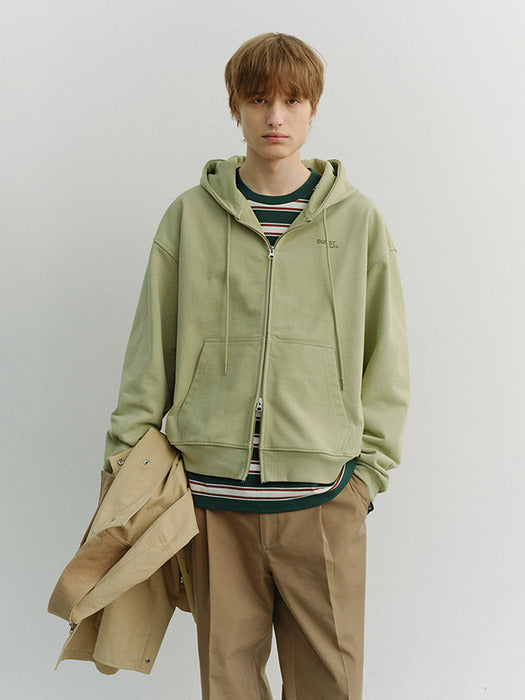 Dunst Unisex Cropped Zip-UP Hoodie Olive