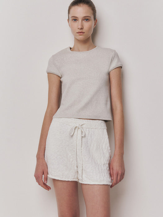 Kindersalmon Boucle Short White