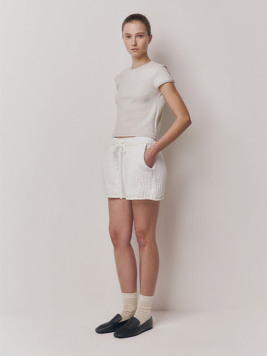 Kindersalmon Boucle Short White