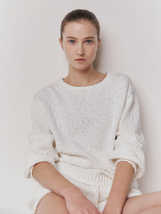 Kindersalmon Boucle Top White
