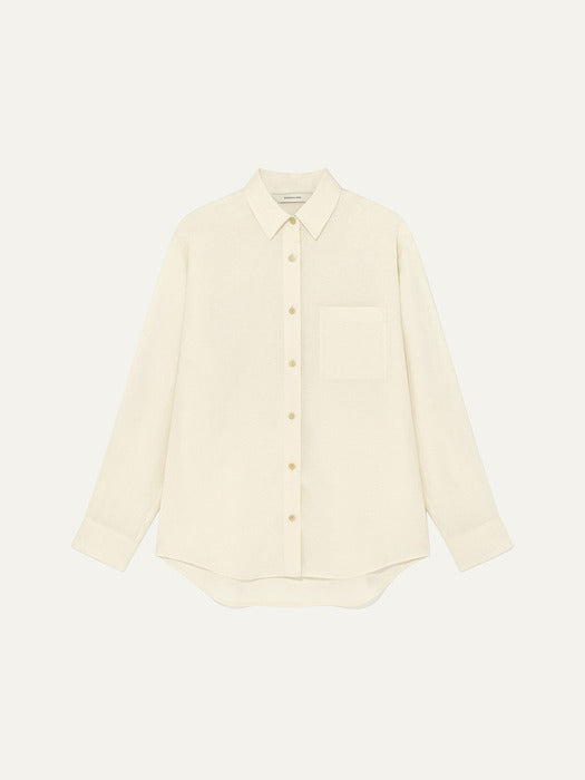[Kindersalmon] Lay Linen Shirt Ecru