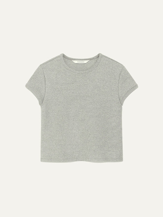Kindersalmon Crop Jersey Top Gray Melange