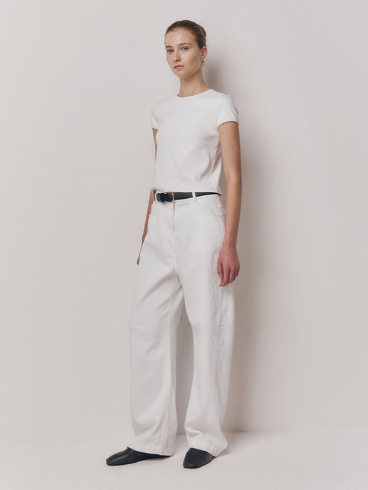 Kindersalmon Crop Jersey Top White