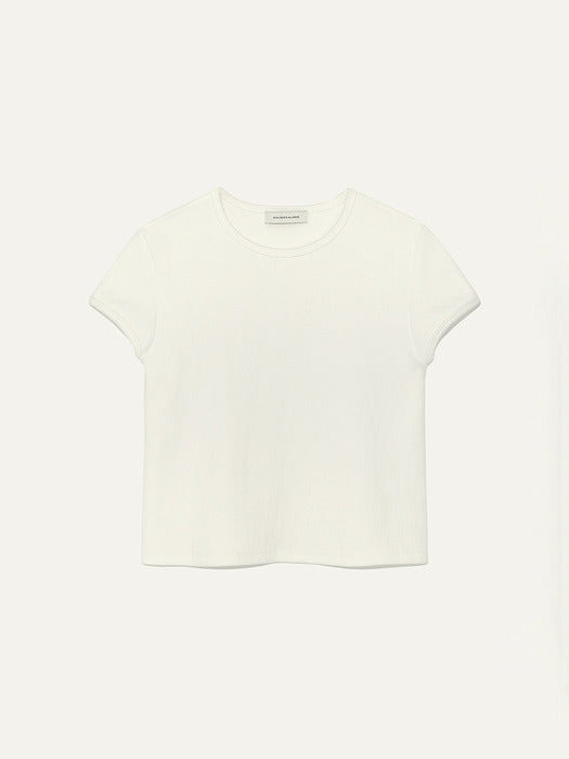 Kindersalmon Crop Jersey Top White