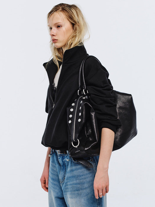 Margesherwood Dumpling Stud black washed nappa