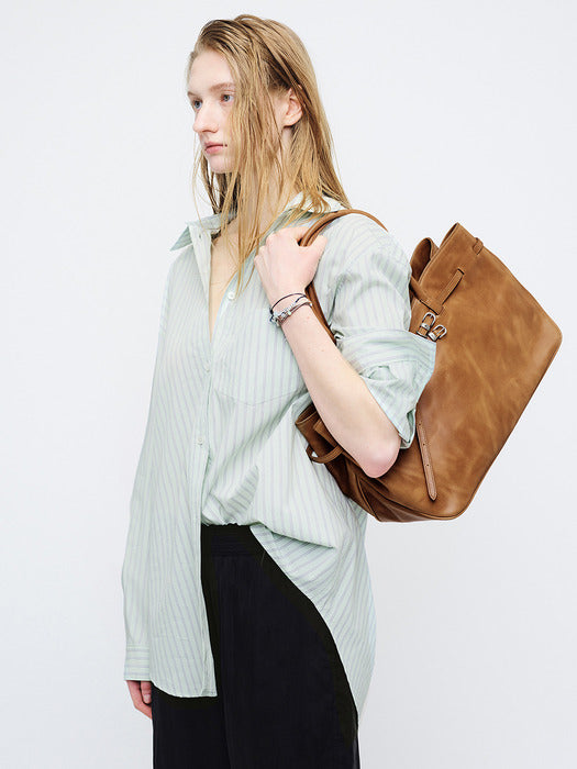 Margesherwood Grandma Used Bag Large saddle brown pull-up