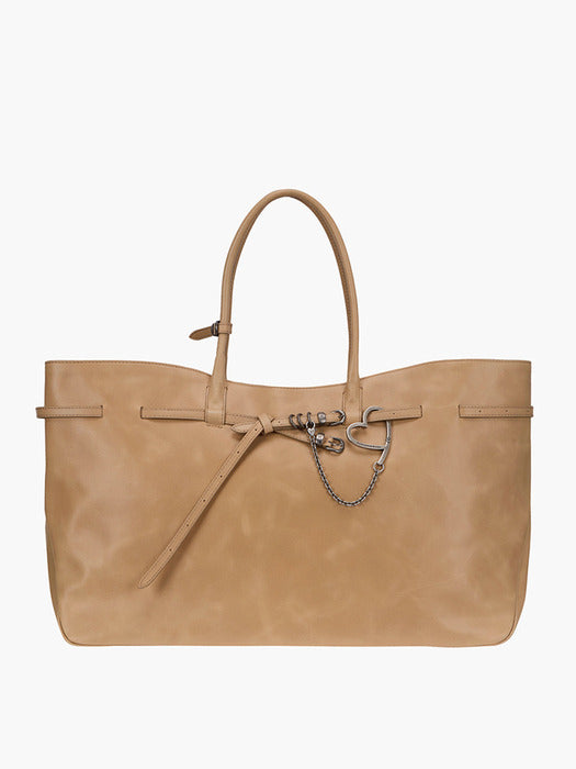 [Margesherwood] Grandma Used Bag XL_french beige pull-up
