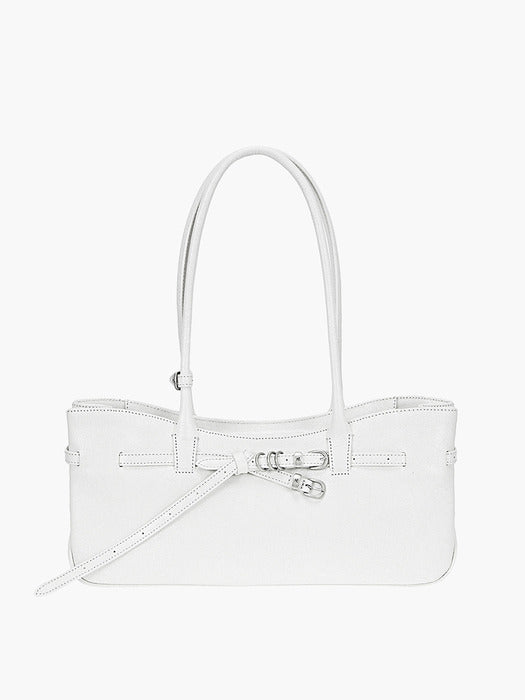 Margesherwood Grandma Used Shoulder Bag off white cracked