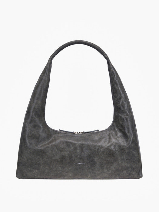 Margesherwood Hobo Large white+grey two-tone cracked