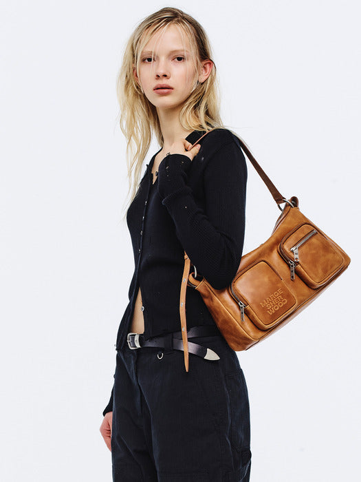 Margesherwood Outpocket Hobo saddle brown pull-up