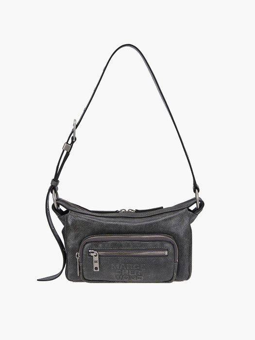 Margesherwood Outpocket Hobo Mini white+grey two-tone cracked