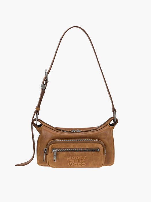 Margesherwood Outpocket Hobo Mini saddle brown pull-up