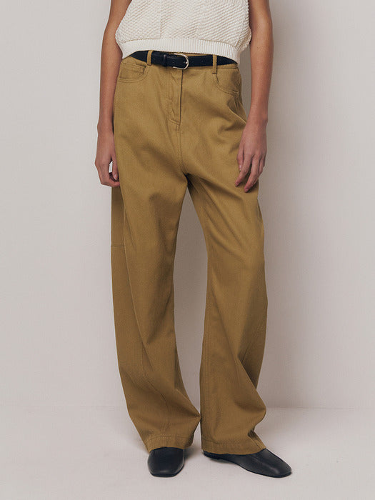 [Kindersalmon] Gaius Cotton Pants Caramel