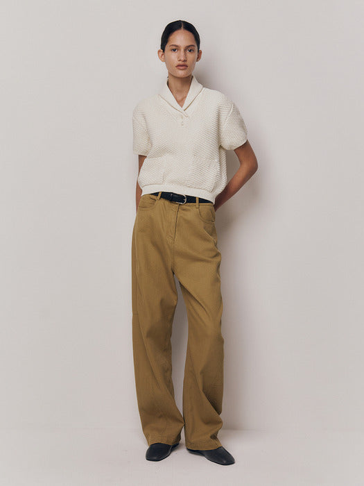 [Kindersalmon] Gaius Cotton Pants Caramel