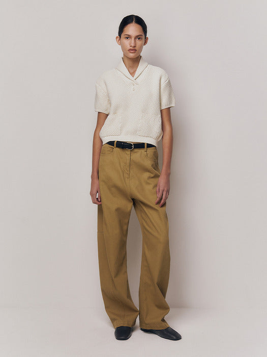 [Kindersalmon] Gaius Cotton Pants Caramel