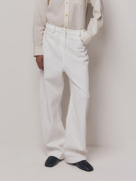 [Kindersalmon] Gaius Cotton Pants White