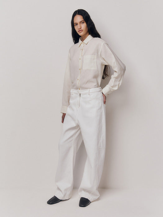 [Kindersalmon] Gaius Cotton Pants White