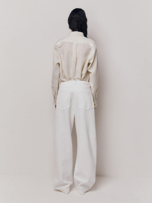 [Kindersalmon] Gaius Cotton Pants White