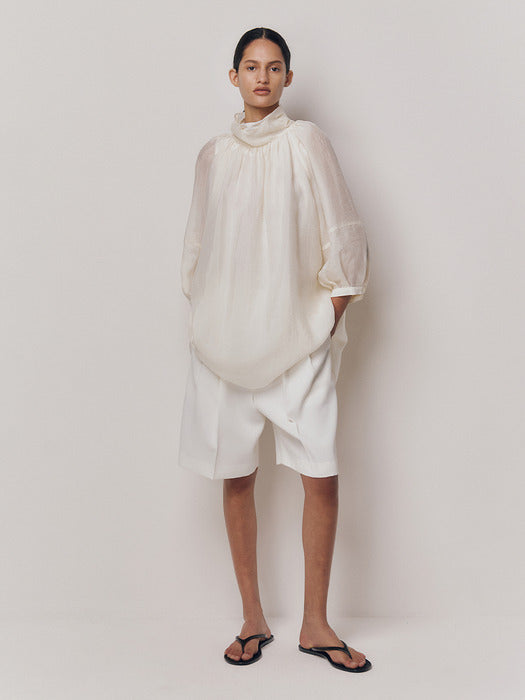 Kindersalmon Gatherneck Blouse Margarine