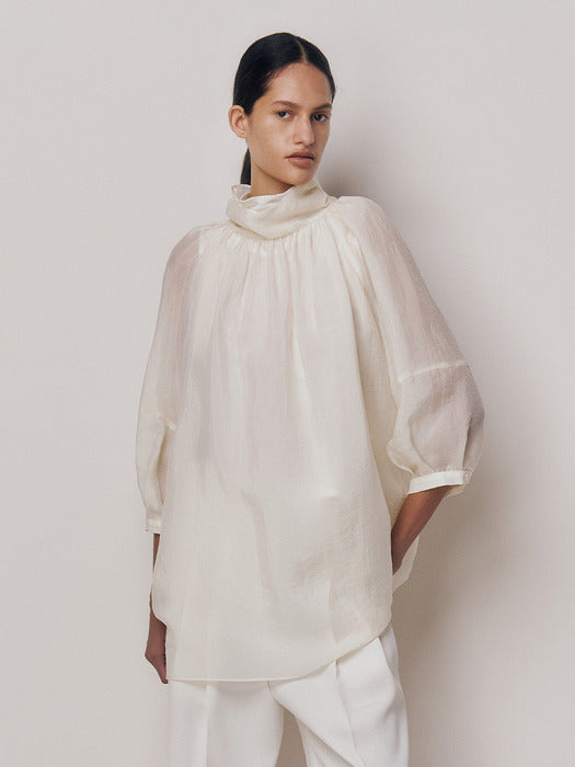 Kindersalmon Gatherneck Blouse Margarine