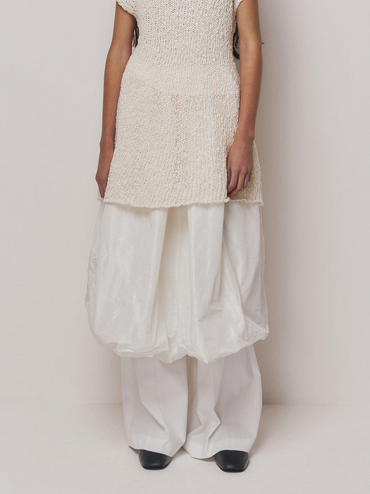 Kindersalmon Crinkled Skirt Off-White
