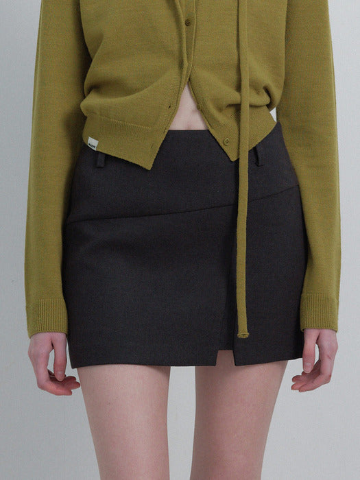 [raive] Slit Detail Mini Skirt VW6SS200_2color