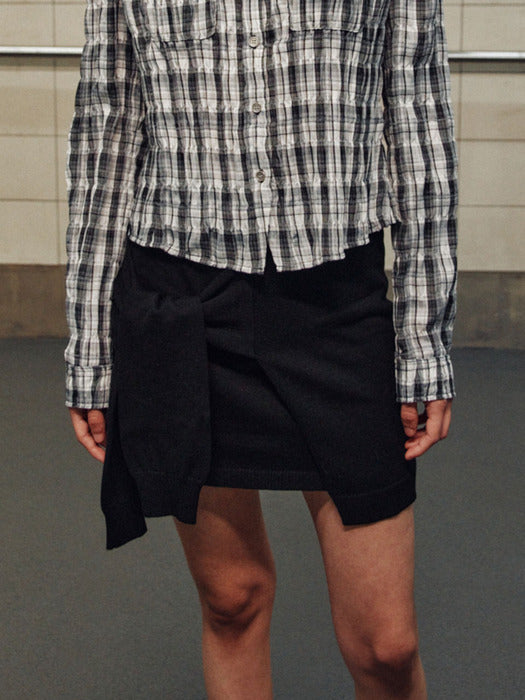 [raive] Tied Layered Knit Skirt VK6SS352_2color