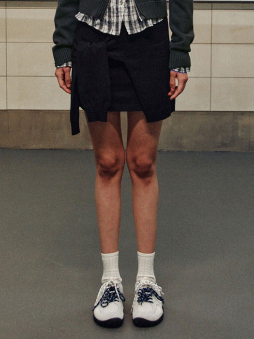 Raive Tied Layered Knit Skirt