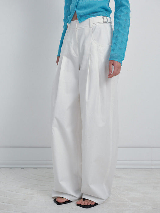 Raive Tuck Detail Belted Wide Pants
