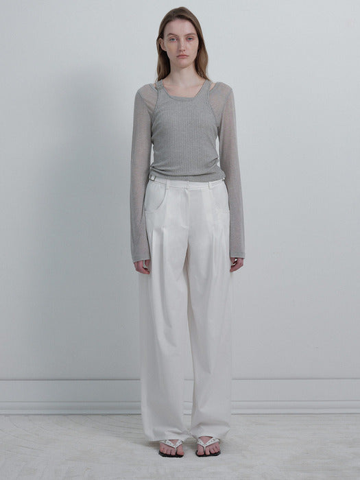Raive Tuck Detail Belted Wide Pants