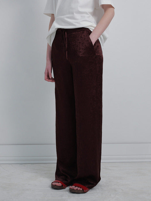 Raive Jacquard Wide Pants in Brown