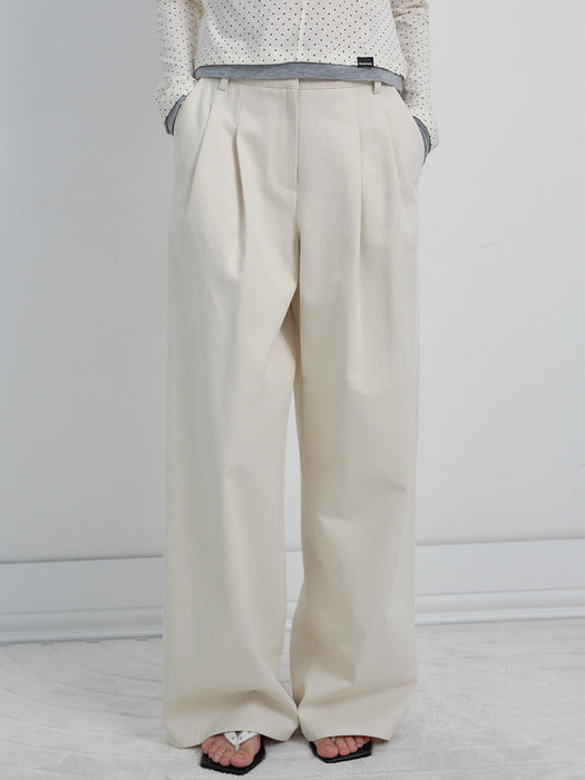 [raive] Pintuck Wide Cotton Pants VW6SL175_2color