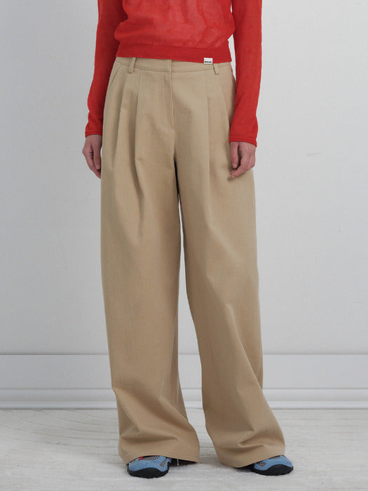 [raive] Pintuck Wide Cotton Pants VW6SL175_2color