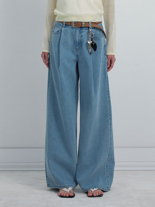 Raive Twill Wide Denim Pants