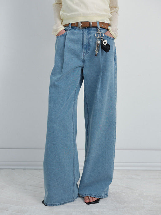 [raive] Twill Wide Denim Pants VJ6SL173_2color