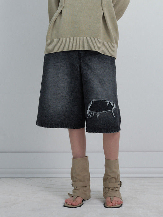 Raive Damage Bermuda Denim Pants