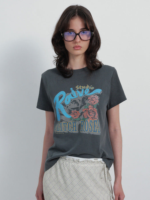 Raive Glitch Roses Graphic T-shirts