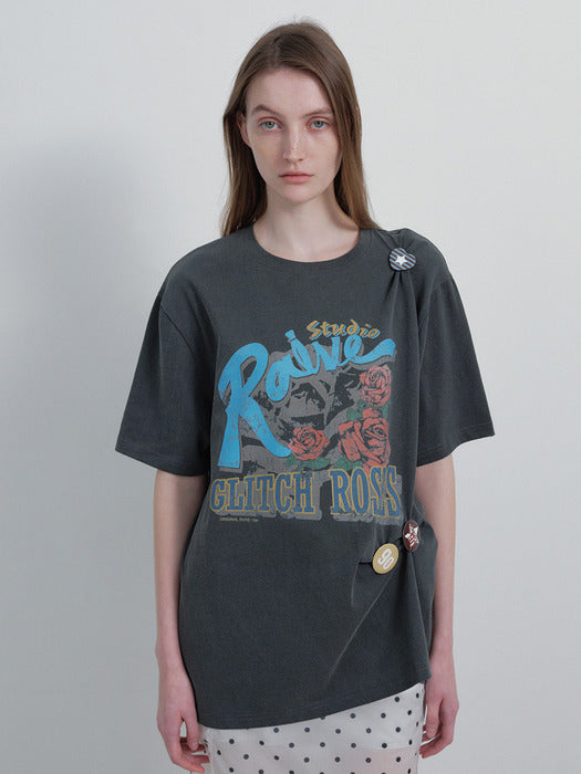 Raive Glitch Roses Graphic T-shirts