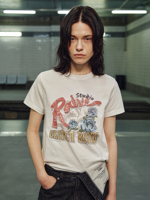 Raive Glitch Roses Graphic T-shirts