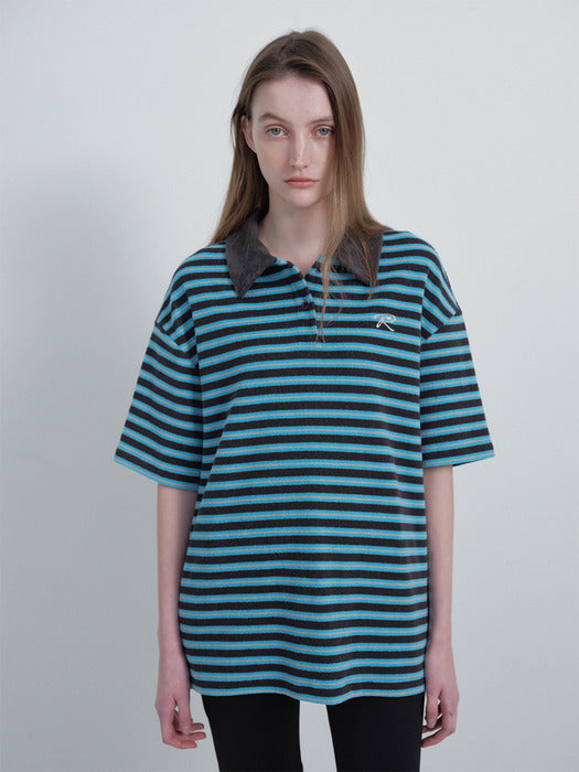 Raive Terry Stripe Collared T-Shirts