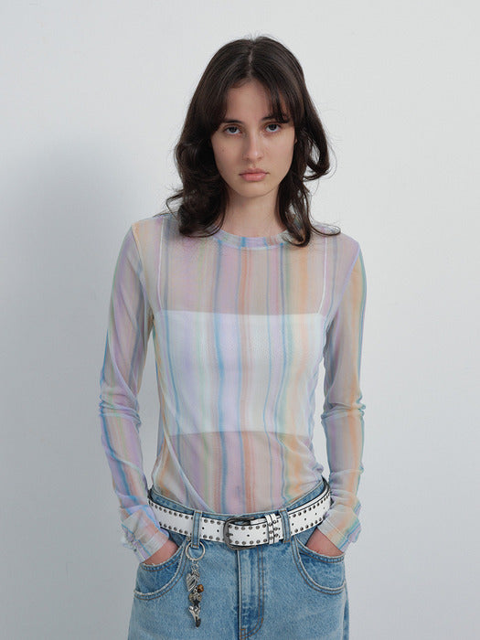 [raive] Rainbow Layered Top VW6SE341_2color