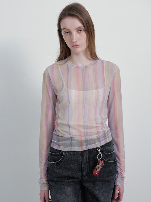 [raive] Rainbow Layered Top VW6SE341_2color