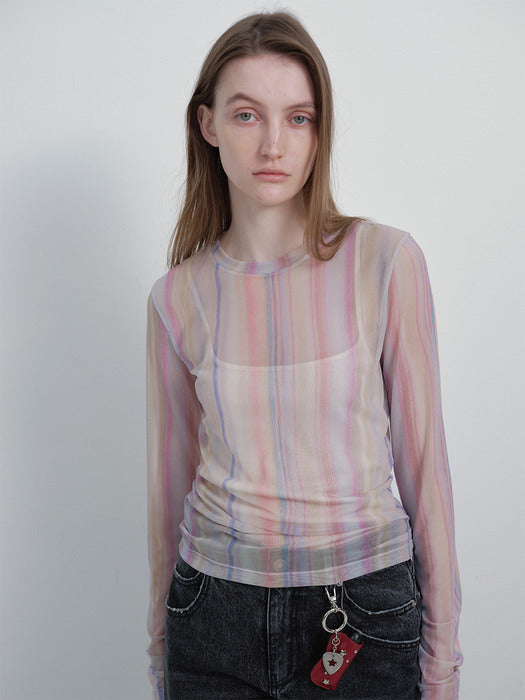 [raive] Rainbow Layered Top VW6SE341_2color