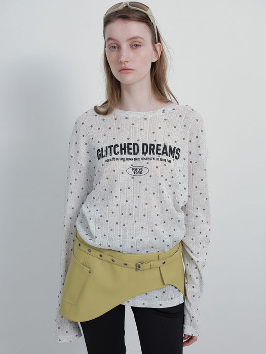 Raive Dot Glitched Dreams Long Sleeve T-shirts in L/Grey
