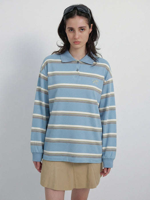 Raive Striped Oversized Polo T-shirts