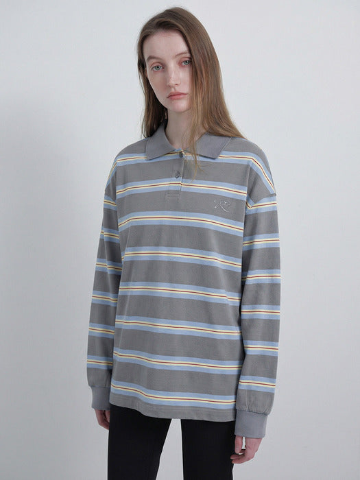 Raive Striped Oversized Polo T-shirts